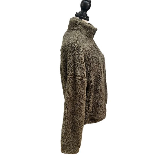 Noisy May Khaki Lea Teddy Long Sleeve Pullover Women's Size L - Picture 4 of 11